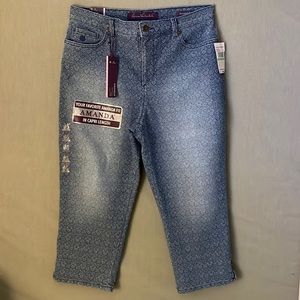 Gloria Vanderbilt Amanda Heritage Fit Capri jean pants classic rise size 8 NWT